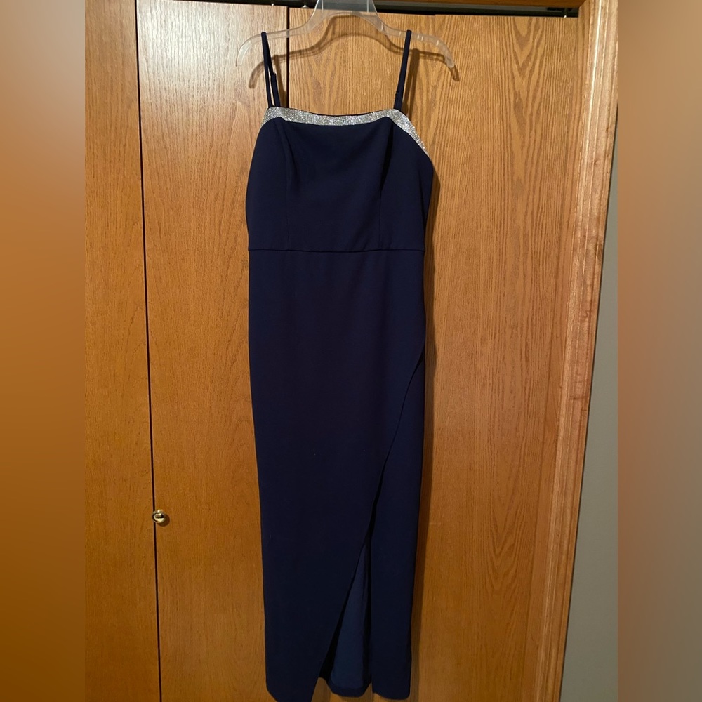 Navy blue mother of groom dress.